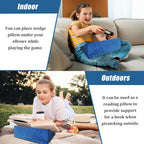 Small Wedge Pillow, Wedge Pillow for Bed Sores, Positioning Pillow, Positioning Wedge, Mini Pillow for Laptop and Yoga, Small Foam Wedge for Chair (1 Unit, Blue)