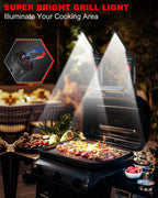 Coquimbo Tool Gifts for Men Dad Him, Rechargeable LED Work Light Grill Light with Magnetic Base and Hook 5 Modes 360° Rotate Mechanic Light Stocking Stuffers Mens Gifts (2 Pack Black)
