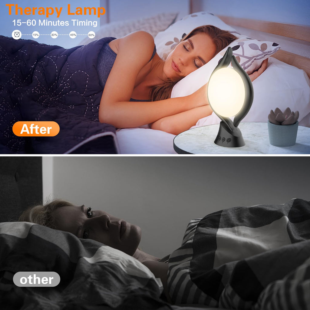 Voraiya® Light Therapy Lamp 10000 Lux, UV-Free Therapy Light with 5 Brightness & 3 Color Temperature, 4 Timer & Memory Function, Full Spectrum, Bright Seasonal Sun Light Lamp for Bedroom, Office