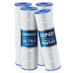 Swimara CCP420 PCC105 178584 R173576 817-0106, 5 oz+ Trilobal Fabric Pool Filter Cartridges, Compatible with Pentair Clean & Clear Plus 420 (#160301) & Waterway 425, 4-Pack, Ultra Series
