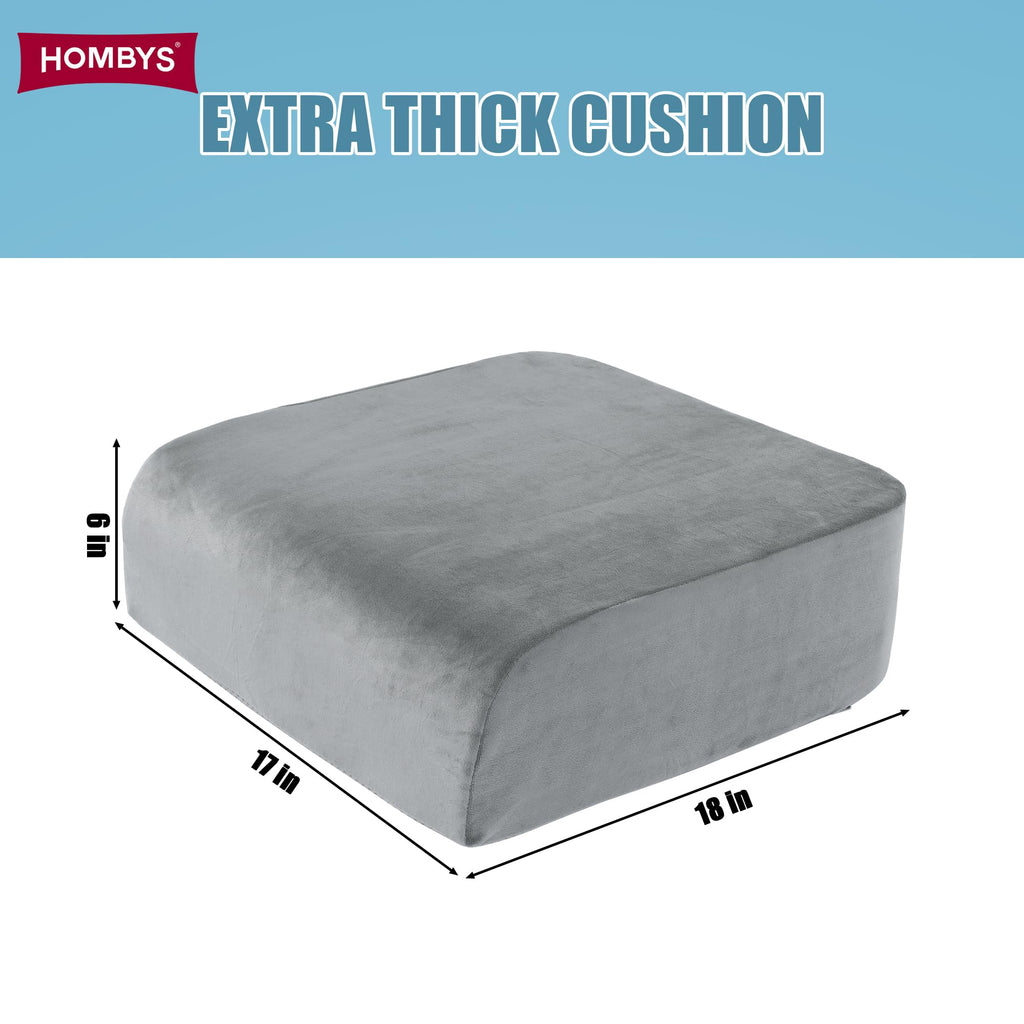HOMBYS Extra Thick Seat Cushions for Office Chair,Adult Booster Seat for Car,Memory Foam Car Cushion for Height,Chair Cushions for Elderly Wheelchair,Desk Chair Seat Cushion (Dark Grey)