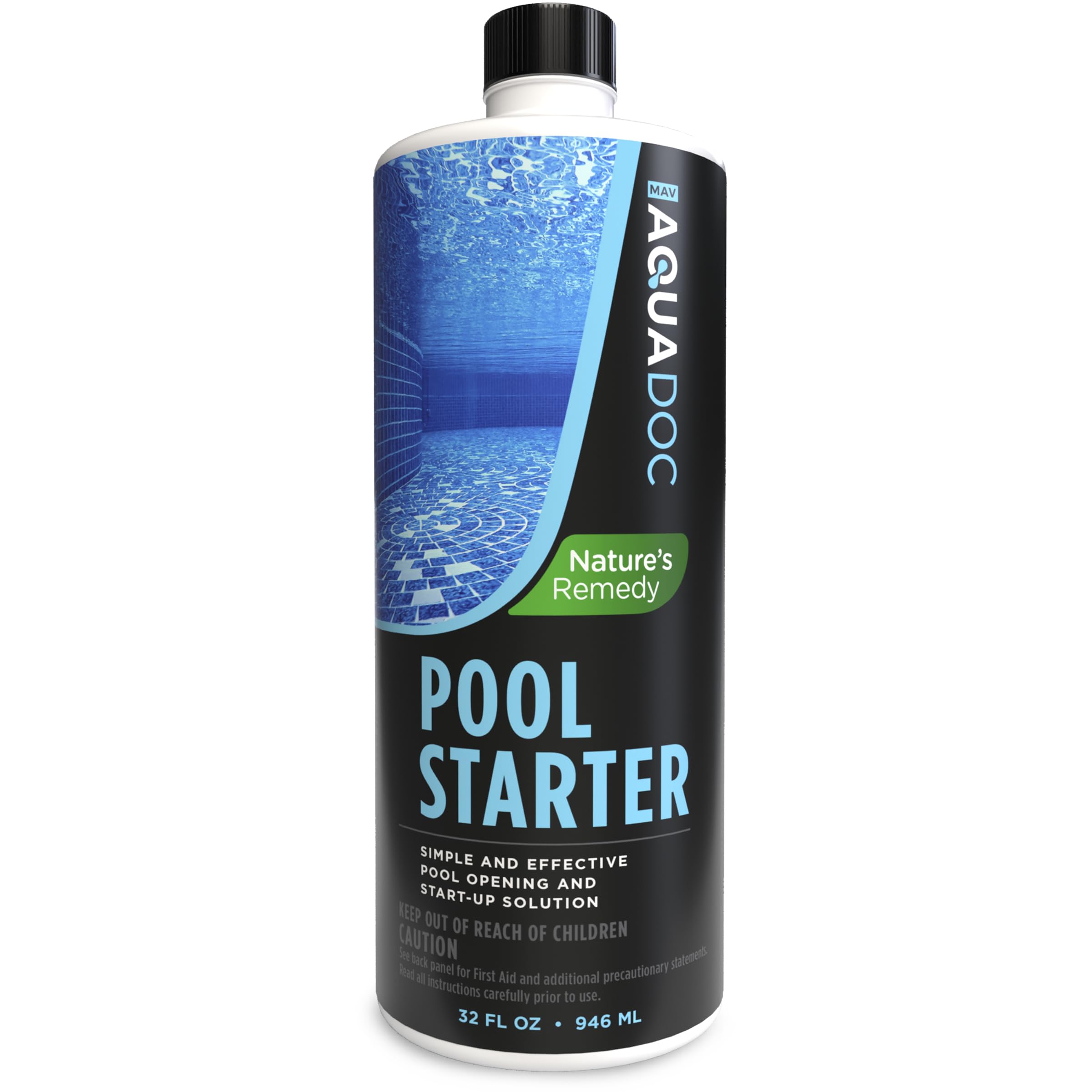 Pool Opening Chemical - 32oz for up to 30,000 gallons - Pool Starter Kit for Above Ground & Inground Pools - AquaDoc Pool Chemicals Made in USA