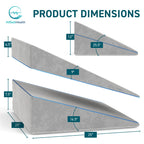 Memory Foam Bed Wedge pillow for sleeping – 3 In 1 Support - Adjustable to 4.5, 7.5 & 12 Inches – Combination Zipper Technology | Acid Reflux, Anti Snore, Machine Washable