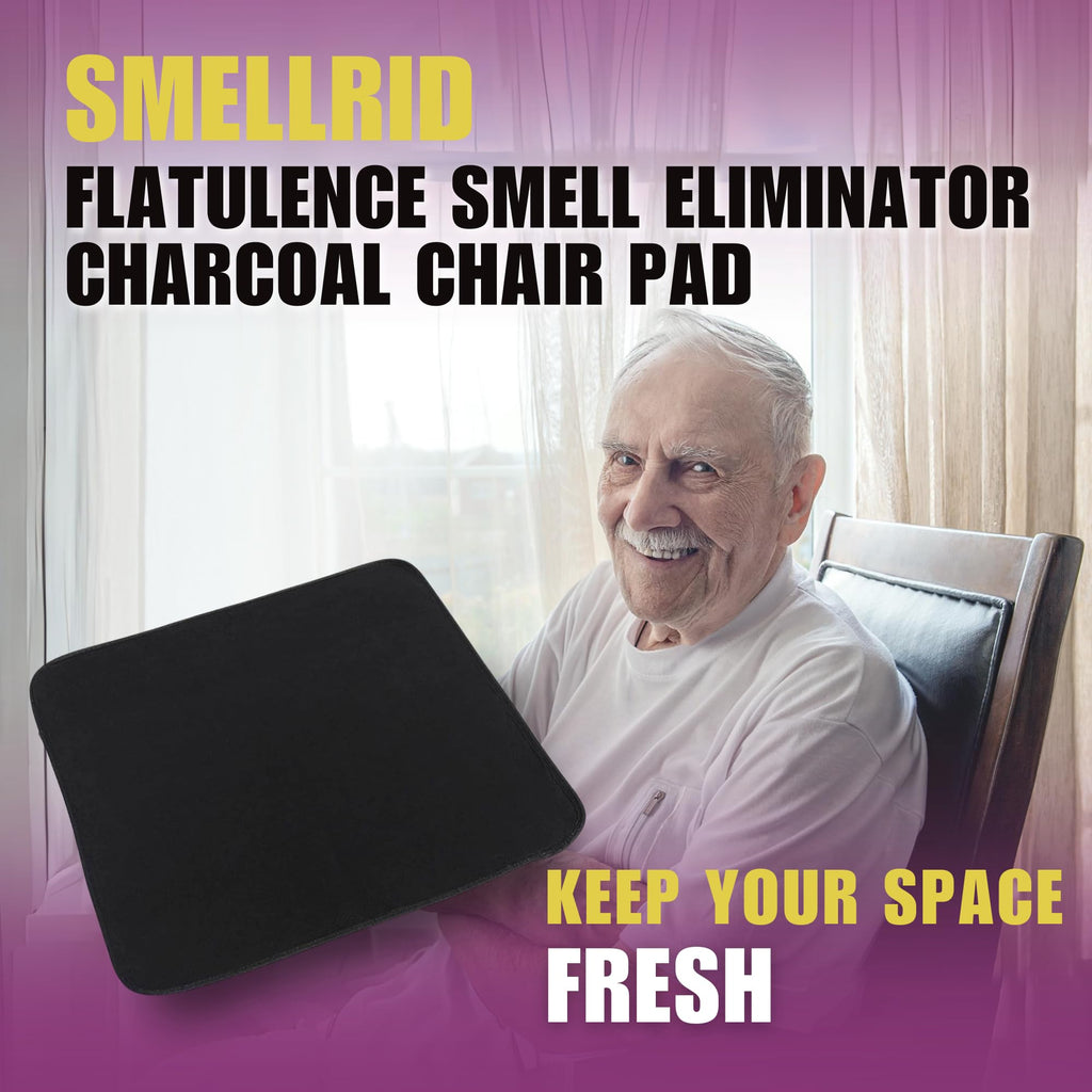 SMELLRID Activated Carbon Flatulence Odor Control 16” x 16” Chair Pads: Stops Embarrassing Odor & Protects Seats at Home Plus Office