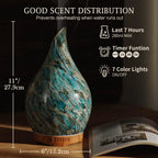 Porseme 280ml Glass Essential Oil Diffuser Aromatherapy Ultrasonic Cool Mist Humidifier 7 Running Hours Waterless Auto-Off Air Diffusers for Sleeping, Yoga, Office Working, Spa and Rest (Light Blue)