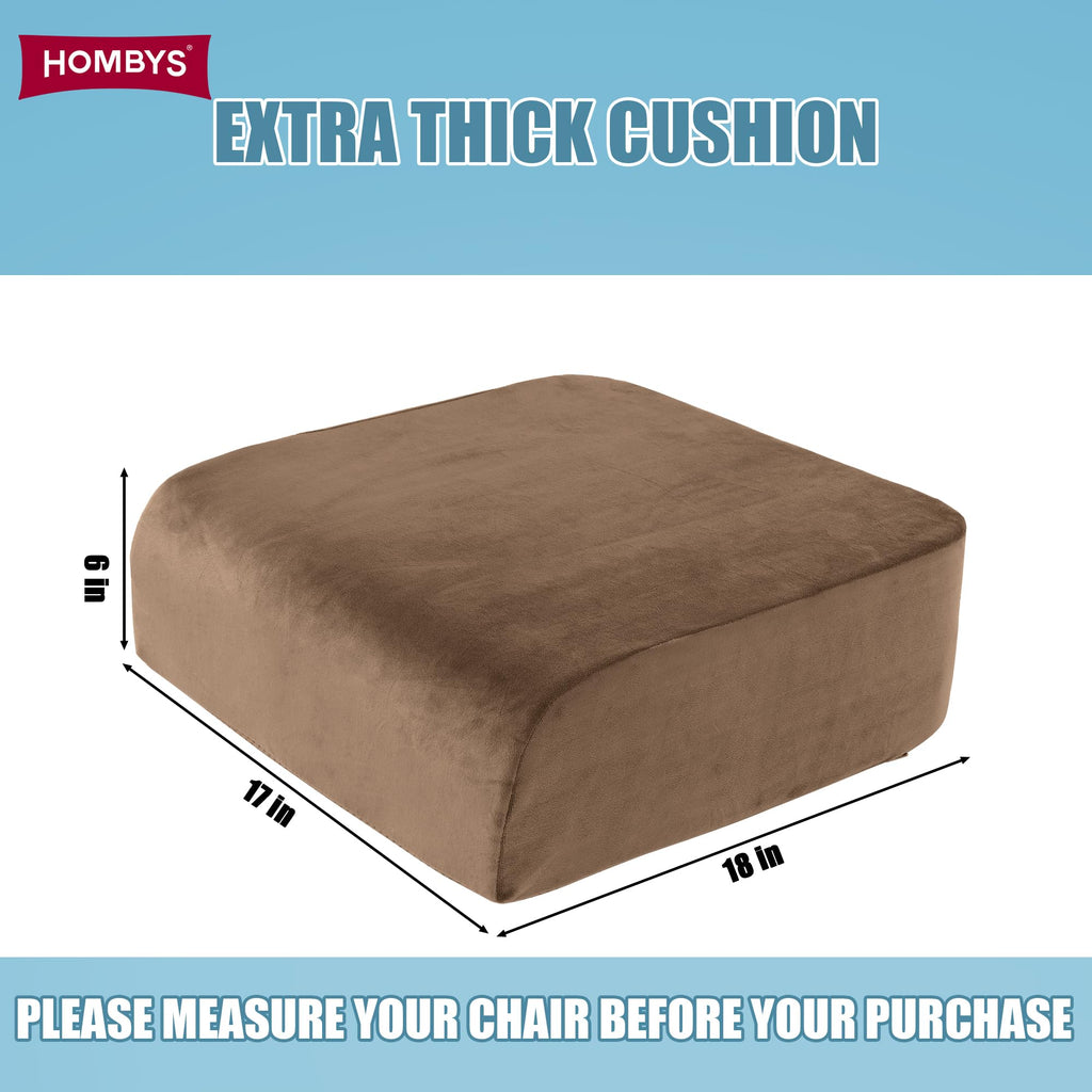HOMBYS Extra Thick Seat Cushions for Office Chair & Elderly Wheelchair,Adult Booster for Car,Memory Foam Car Cushion for Height,Desk Chair Seat Cushion (Brown)