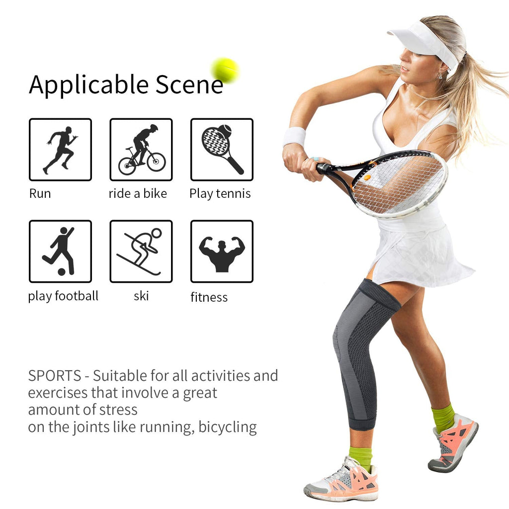 Full Leg Sleeves Long Compression Leg Sleeve Knee Sleeves Protect Leg, for Man Women Basketball, Arthritis Cycling Sport Football, Reduce Varicose Veins and Swelling of Legs