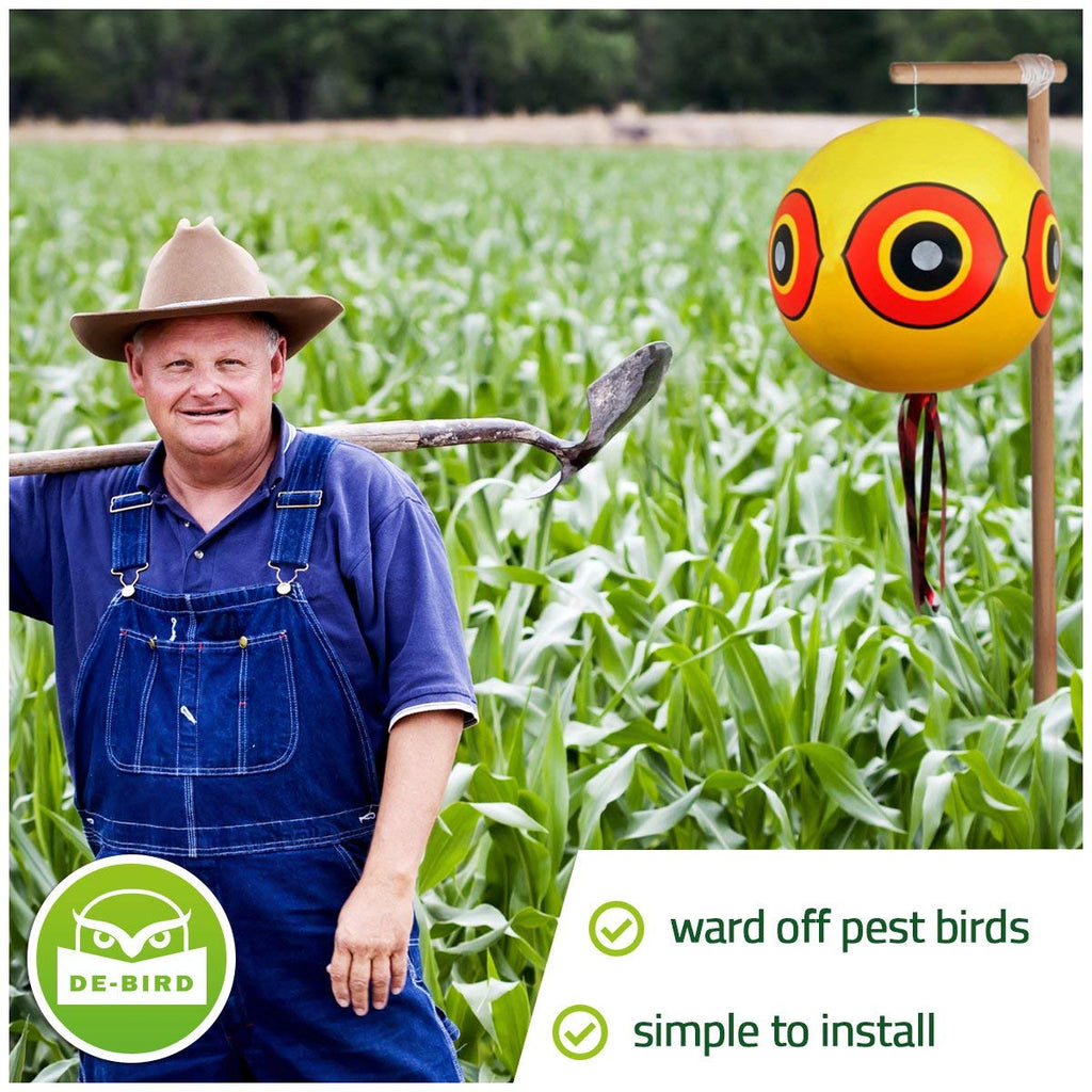 De-Bird Balloon Bird Repellent,3-Pk Fast and Effective Solution to Pest Problems, Scare Eyes Balloon to Scare Birds Away from Pool and Garden Crops