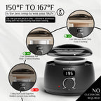KOTAMU Waxing Kit Black Digital Wax Kit for Women Men Sensitive Skin Hard Waxing Pot for Eyebrow Face Leg Underarm Coarse Soft Hair Removal Professional Wax Warmer with 25 Accessories for Home Salon