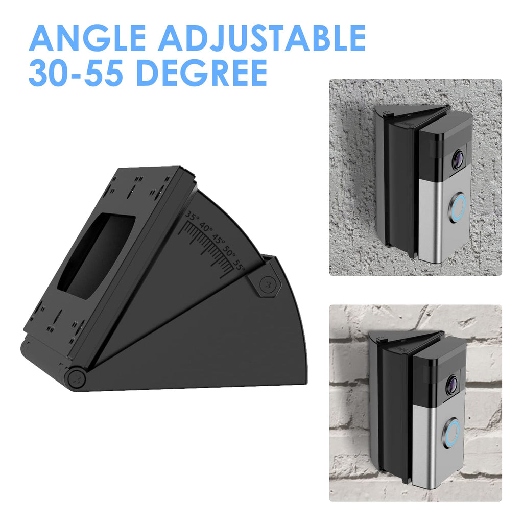 Adjustable 30 to 55 Degree Doorbell Angle Mount Compatible with Ring/Blink Video Doorbell/Battery Doorbell, Replacement Angle Adjustment Adapter Mounting Bracket Wedge Kit