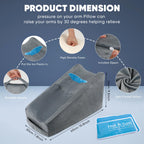 TBXONMOW Arm Elevation Pillow Arm Wedge Pillows for Adults Arm Support Pillow with Pocket for Post Surgery Elbow Arm Rest Pillow with Removable Pillow for Sleeping(Grey)