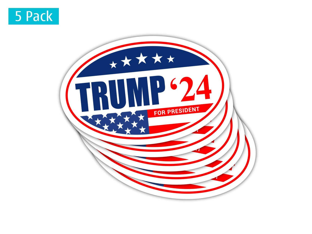 5-Pack Trump 2024 American Flag Oval Magnet MAGA TO602