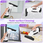 Window Vacuum Squeegee Cordless, Window Vac with Detachable Water Tank and Strong Suction, Electric Window Cleaning Tool for Shower Wall, Mirror, Glass, Car Windshield, Countertop, Tiles