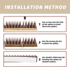 Bird Spikes, Grovind Plastic Spikes for Outdoor Bird Spike Security Bird Deterrent Spikes, Cat Raccoon Squirrel Spikes Pigeon Spikes for Fences and Roof Keep Birds Away - 12 Pack