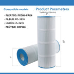 AmiBron C-7470 Pool Filter Cartridge Replaces Pentair CCP320,Pleatco PCC80-PAK4 PCC80,Clean and Clear Plus 320,Filbur FC-1976,R173573,178580, L:20" xOD:7", 4X80 sq.ft. 4 Pack