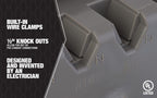 Southwire MSBMMT5G 5 Gang Multi Mount Device Box with Depth Adjustable; Heavy Duty 42lb ; Gray