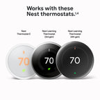 Google Nest Temperature Sensor (2nd Gen) - Room Comfort Sensor with Scheduling - Works with The Nest Learning Thermostat (3rd and 4th Gen) and Nest Thermostat E - Porcelain, White