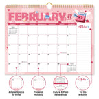 2025 Wall Calendar, 18 Monthly Wall Calendar from January 2025 - June 2026, 11.5" x 14.7", Twin-Wire Binding, Large Hanging Calendar with Thick Paper for Home & Office, Seasonal