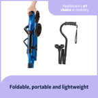 Medline Walker and Cane Combo Kit for Caregivers, Seniors and Adults: Mobility Aid for Seniors, Adults with Leg or Foot Injuries - 1 Ct.
