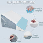 FSCGIFE Bed Wedge Pillow for Sleeping, 9&12 Inch Adjustable Pillow Wedge Acid Reflux Pillow, 7-in-1 Memory Foam Wedge Pillow for Back Pain Relief, Gerd, Snoring