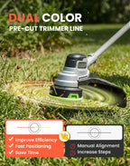 16 Pack AL2420PD Replacement Twisted Trimmer Line Compatible with All EGO 15-Inch String Trimmers Weed Eater, Dual Color Pre-Cut 0.095" 224Ft Weed Wacker String line for EGO Trimmers String