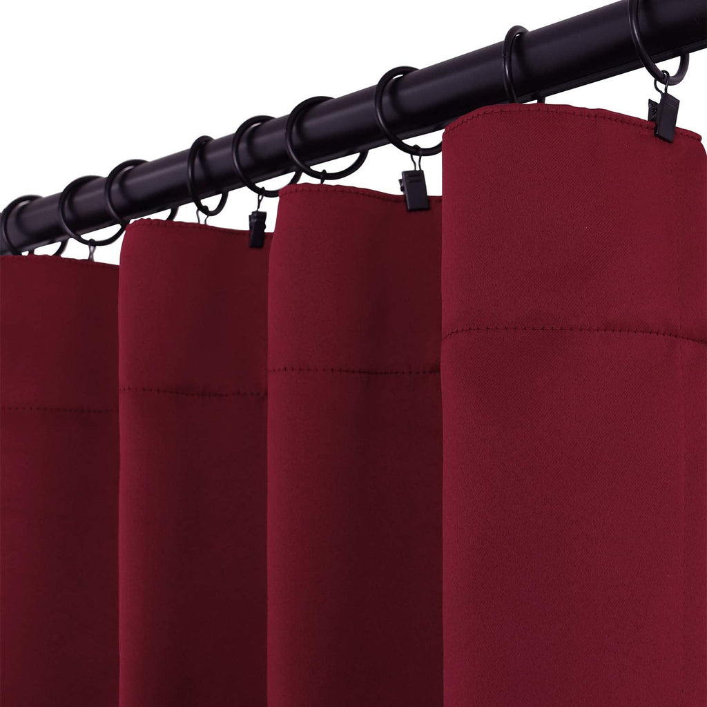 BGment Christmas Red Curtains 63 Inch Length - Rod Pocket and Back Tab Blackout Curtains Thermal Room Darkening Curtains for Living Room/Bedroom, 2 Panels (42 x 63 Inch, Burgundy Red)