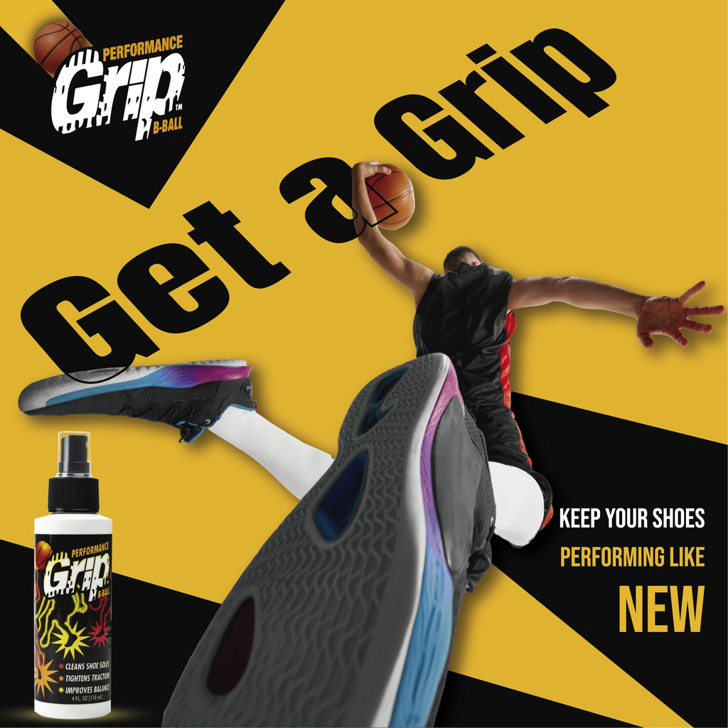 Performance Grip Spray for Basketball Shoes Shoe Sole Protector Improves Traction, Cleans & Rejuvenates Shoe Soles Shoe Protector Spray for Sport Shoes Basketball Accessories (2 Pack)