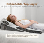 ENITYA Bed Wedge Pillow for Sleep Apnea - 3PCS Wedge Pillow for Acid Reflux Relief/Back Pain Relief/Sleeping/After Surgery/Leg Support - Memory Foam Top, Washable Cover, White