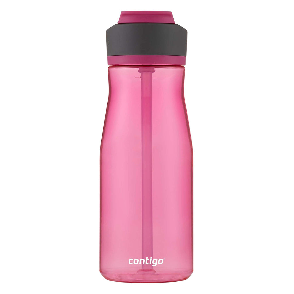 Contigo Ashland 2.0 Leak-Proof Water Bottle with Lid Lock and Angled Straw, Dishwasher Safe Water Bottle with Interchangeable Lid, 32oz Dragon Fruit