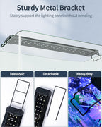 Pawfly Aquarium LED Light for 18 to 24 Inch Fish Tanks Extendable Fish Tank Light with Full Spectrum Brilliant White Blue Red Lights with Daytime & Night Modes and Adjustable Brightness
