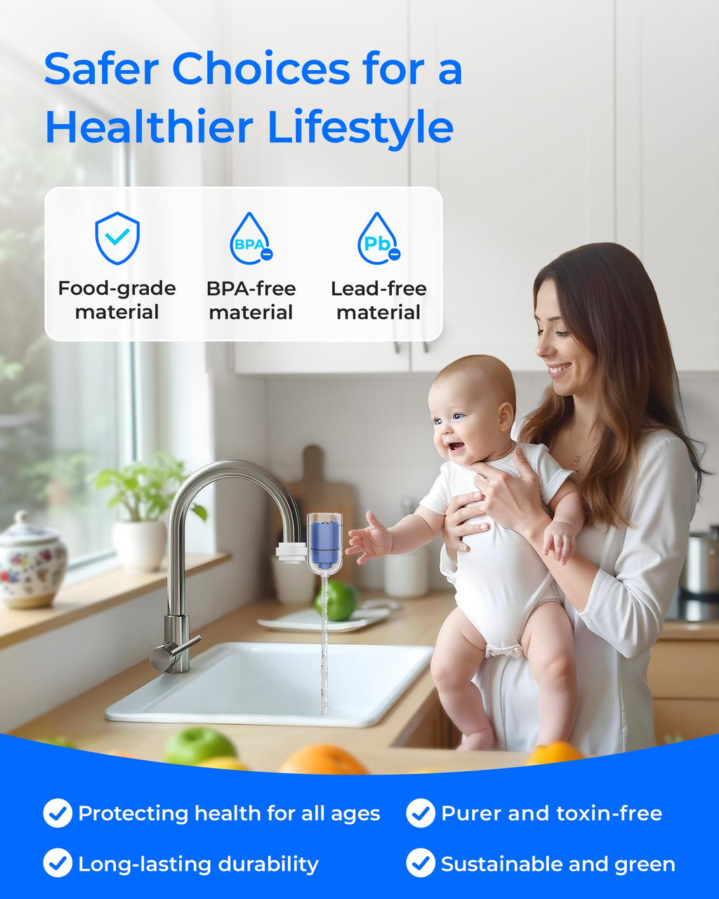Waterdrop C08A Faucet Water Filter, Compatible with All PUR® PLUS Water Filter, PUR® PLUS RF9999® Faucet Water Filter, NSF 42 Certified, 9-Month, 900-Gallon, 3 Pack