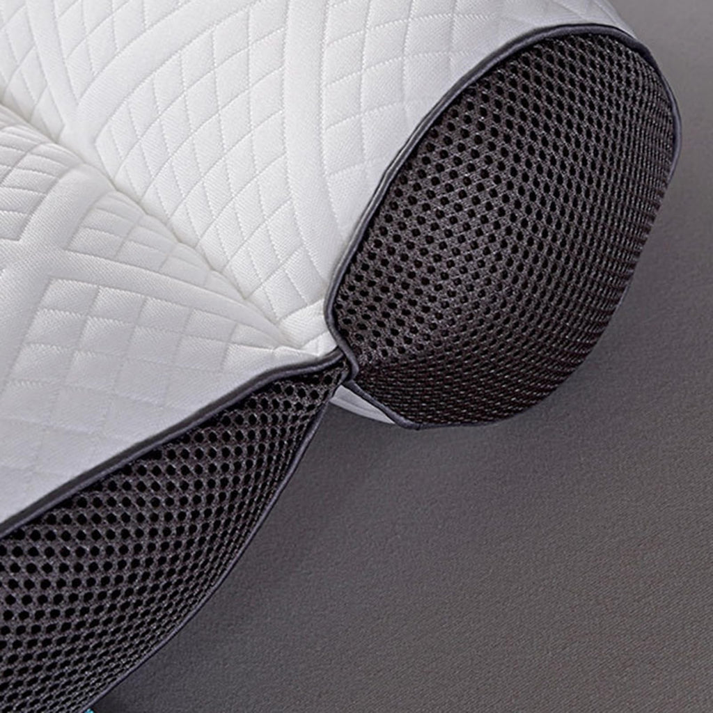 Memory Foam Pillow for Neck and Shoulder Pain Relief, Neck Contour Cervical Orthopedic Sleep Pillow for Side Back & Stomach Sleepe Breathable Neck Rest Cushion for Bedroom Grey