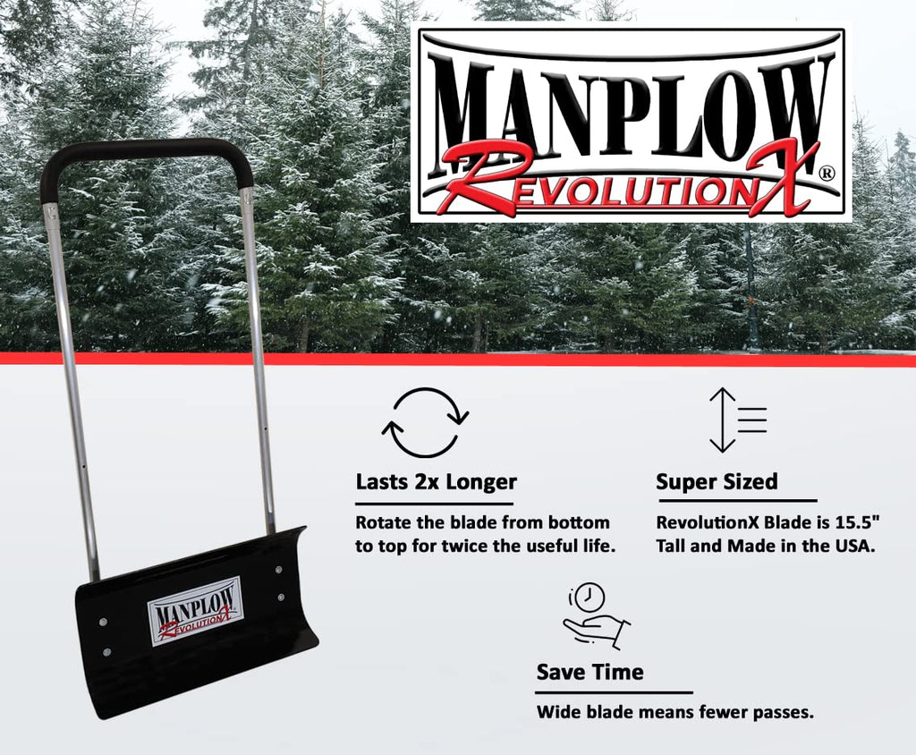 MANPLOW RevolutionX Snow Pusher with U Handle (32 Inch)