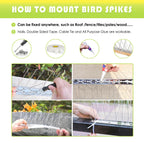 Valibe Pigeon Spikes Stainless Steel Bird Spikes for Outside to Keep Birds Away 12 Pack 10ft Coverage Bird Spikes Wire Prevention Spikes for Small Bird Squirrel for Fence Roof Blacony