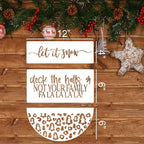 Christmas Stencils for Painting 12” Xmas Stencil for Wood Half Round Holiday Stencils Merry Christmas Let It Snow Templates for Porch Door Home Decor