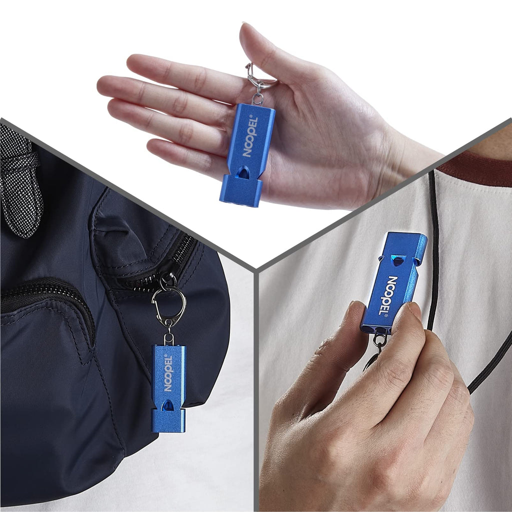 Whistle Emergency Three Tubes Survival Whistles 2 Pack with Lanyard for Hiking Camping Kayak Sports Outdoor Safety Kids Lifeguard Rescue Signaling (Blue)
