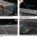 2PACK Live Humane Cage Mouse Trap Rat Catch Control Bait Hunting Survival for Indoor and Outdoor,Small Rodent Animal-Mice Voles Hamsters Cage (4.5x11x5.8 inch)