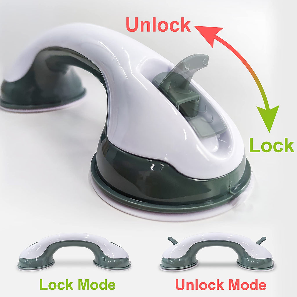 NLAAHCE Grab Bars for Bathtubs and Shower Handles for Elderly Suction 12Inch ADA Shower Grab Bar for Seniors Shower Chair Safety Handrail Handicap Grab Bars for Bathroom Elderly Assistance Product