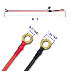 10AWG 6FT Charger Cable, SAE to O Ring Terminal Quick Disconnect Harness, 2 Pin SAE Connectors Extension Cables Cord with 15& 20A Fuse for Car, Motorcycle, Solar Panel