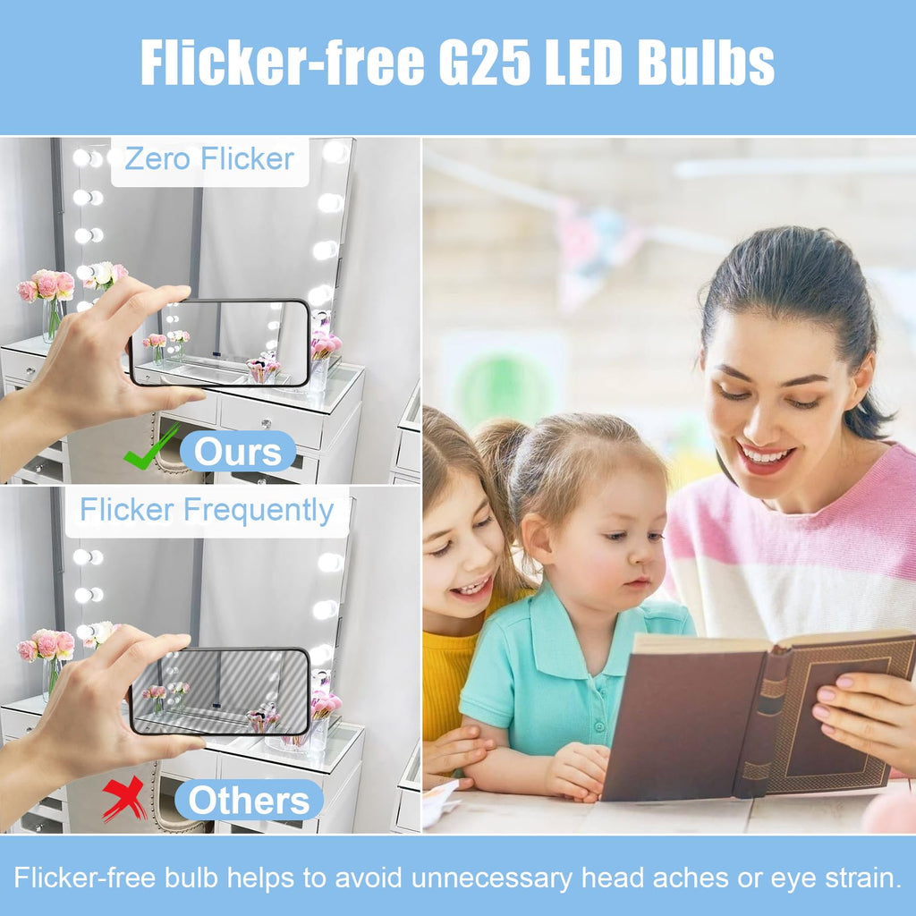 hansang Vanity Light Bulb 5000K Daylight 8 Pack G25 LED Globe Light Bulb for Bathroom Vanity Mirror Decorative,E26 Medium Base, 5W 60W Incandescent Equivalent,500LM,Non-dimmable
