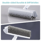 MOPALL Floor Scrub Brush with Long Handle 55", Dual-Sided Stiff Bristle Grout Brush with 180° Rotatable V-Shape Head, Heavy Duty Shower Cleaning for Bathroom Tile, Patio, Deck, Garage, Pool & Corner