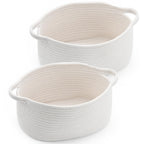 Happyiren Cute Woven Storage Basket with Handle, Baskets for Gifts Empty, Gift Baskets for Valentines Day Birthday Baby Shower Raffle Burr Fundraiser, Decorative Organizer Box for Spring Home Refresh