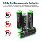 HiQuick 2800mAh AA Rechargeable Batteries High Capacity Performance, Per-charged 1.2V AA Batteries Pack of 8