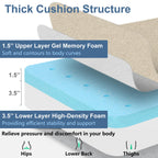 Shinnwa Gel Memory Foam Recliner Cushion for Elderly, Dual-Layer Foam Chair Pad, Extra Large Seat Cushion for Couch, Armchair, Wicker Chairs, Floor, 20 × 20 × 5in, Beige