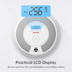 X-Sense 10-Year Battery Combination Smoke Carbon Monoxide Alarm Detector with Large LCD Display, Standalone Model, 5-Pack