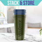 VELOMIX -2 Pack- 28 oz Protein Shaker Bottles for Protein Mixes - 2x Wire Whisk | Leak Proof Shaker Cups for Protein Shakes | Protein Shaker Bottle Pack | Shakers for Protein Shakes-Green&Blue