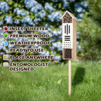Wooden Insect House, Insect Hotel for Bugs, Bees, Butterflys, Ladybirds, Natural Beneficial Insect Habitat for Garden and Yard
