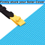 24 Pcs Pool Solar Cover Reel Attachment Kit, Solar Cover Reel Blanket Straps and Clips for Universal Inground Swimming Pool (Yellow, Straps)