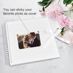GOTIDEAL 12 x 12 Inch Scrapbook Album with 10 Metallic Markers,80 Pages Craft Paper Photo Album for Wedding and Anniversary, Family DIY Photo Album with Scrapbooking Stickers Corners(White)