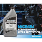 Quicksilver High Performance SAE 90 Gear Lube for Mercury Outboards and MerCruiser Sterndrives, 2.5 Gallon